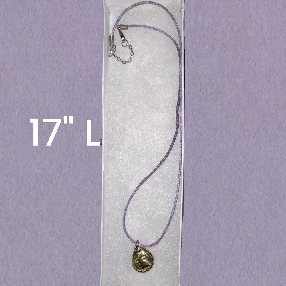 Vintage Gold Bunny Pendant On Orchid Cord